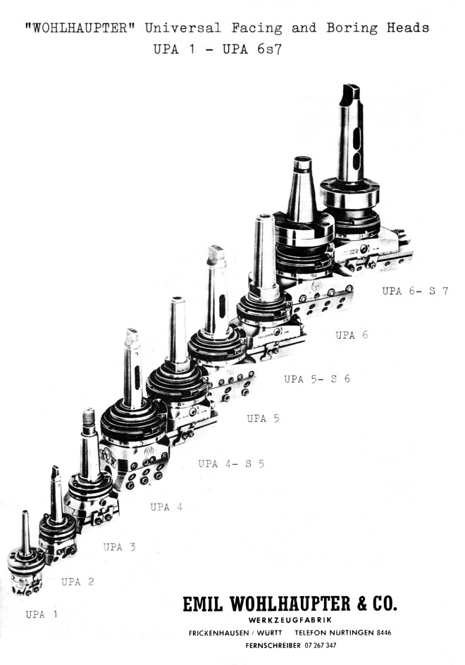 WOHLHAUPTER Universal Boring Facing Heads UPA 4, UPA 4-S5, UPA 5, UPA 5-S6 1256