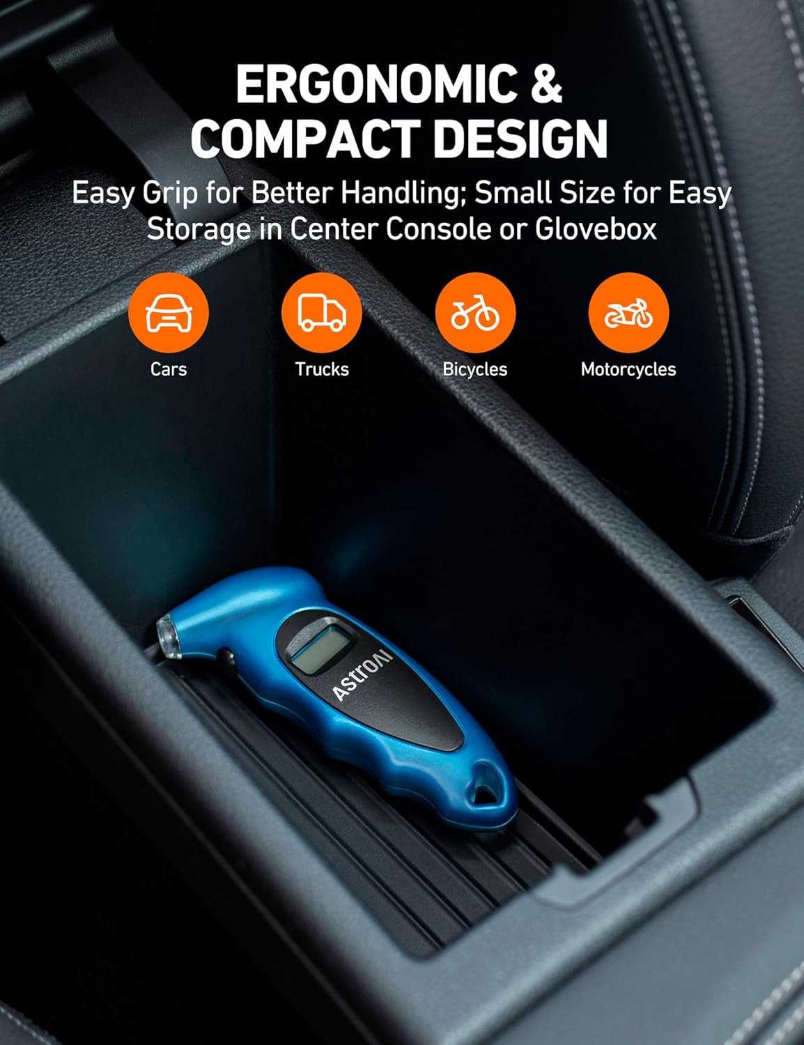 Digital Tire Pressure Gauge 0-150PSI, Accurate in 0.1 Increments w/ Backlit LCD
