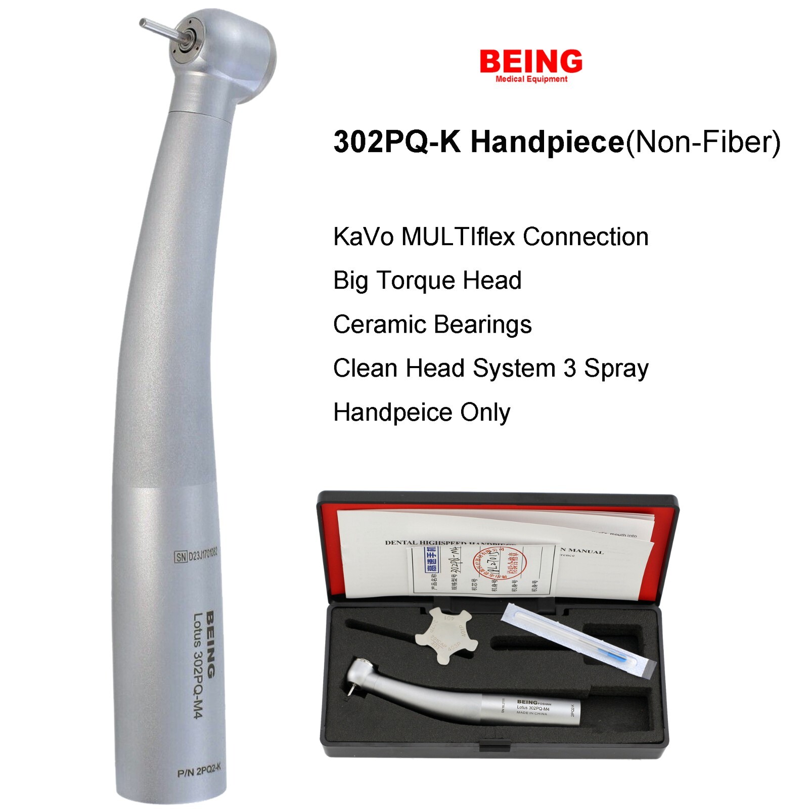 BEING Dental Handpiece High Speed Turbine 4 Hole For KaVo MULTIflex NSK Coupling