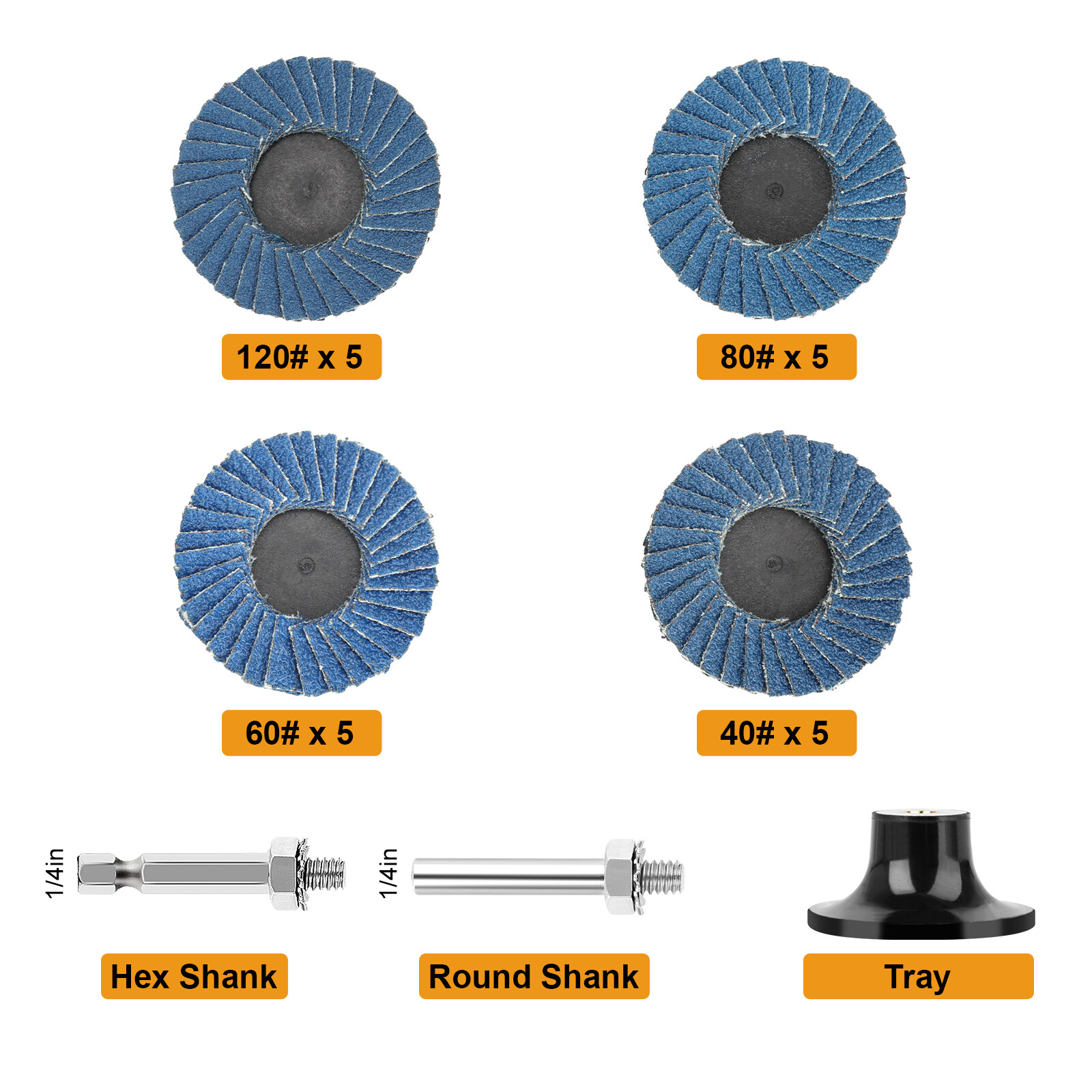 20 x 2″ Zirconia Roll Lock Flap Sanding Disc 40 60 80 120 Grit Die Grinder Drill
