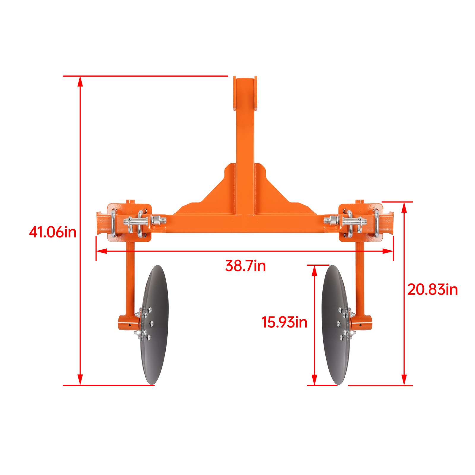 48″ Adjustable Disc Bedder Disc Harrow For Cat 1 Tractors Steel 3 Point