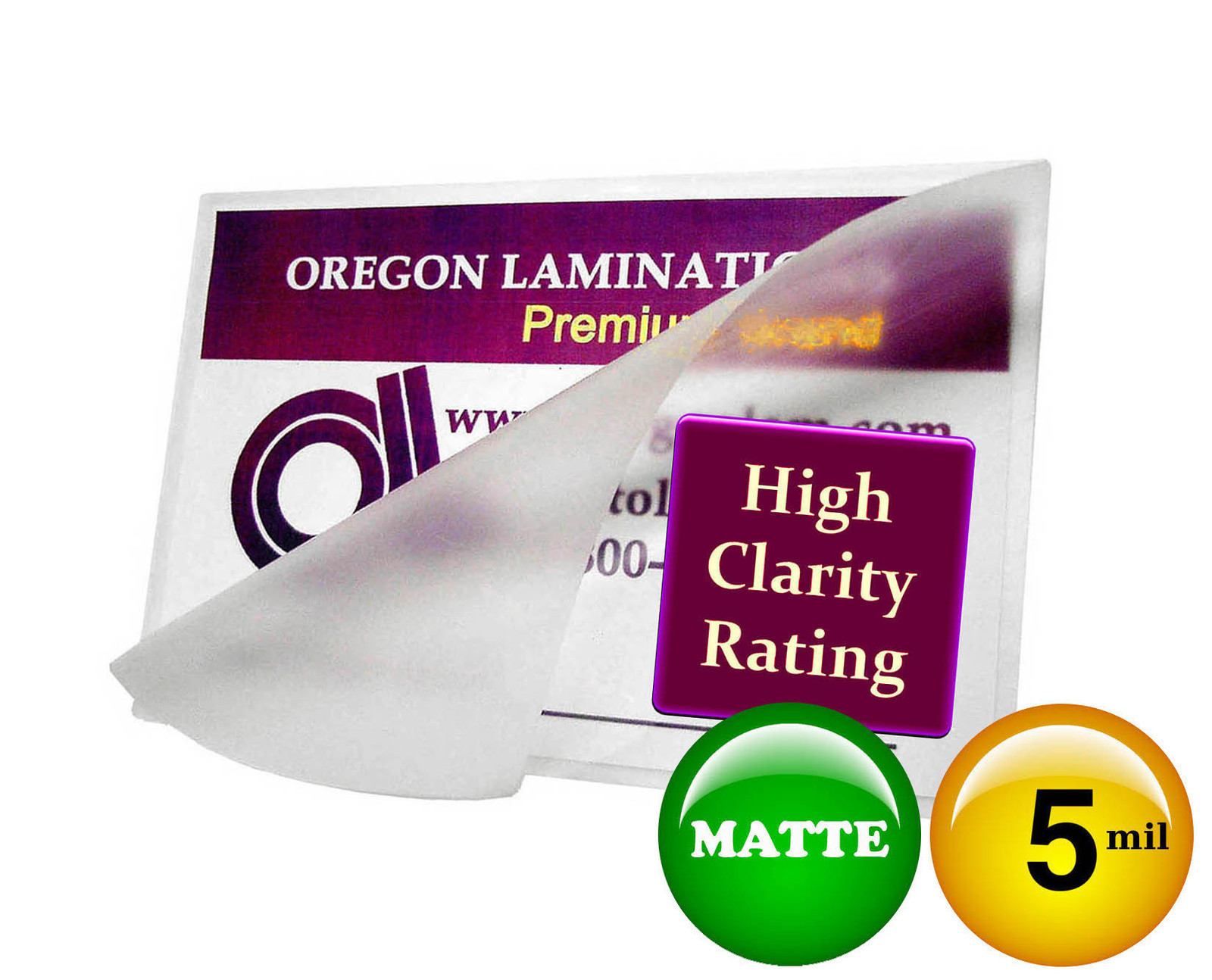 MATE/MATTE Military Card Hot Laminating Pouches 2-5/8 x 3-7/8 [pk of 100] 5 Mil