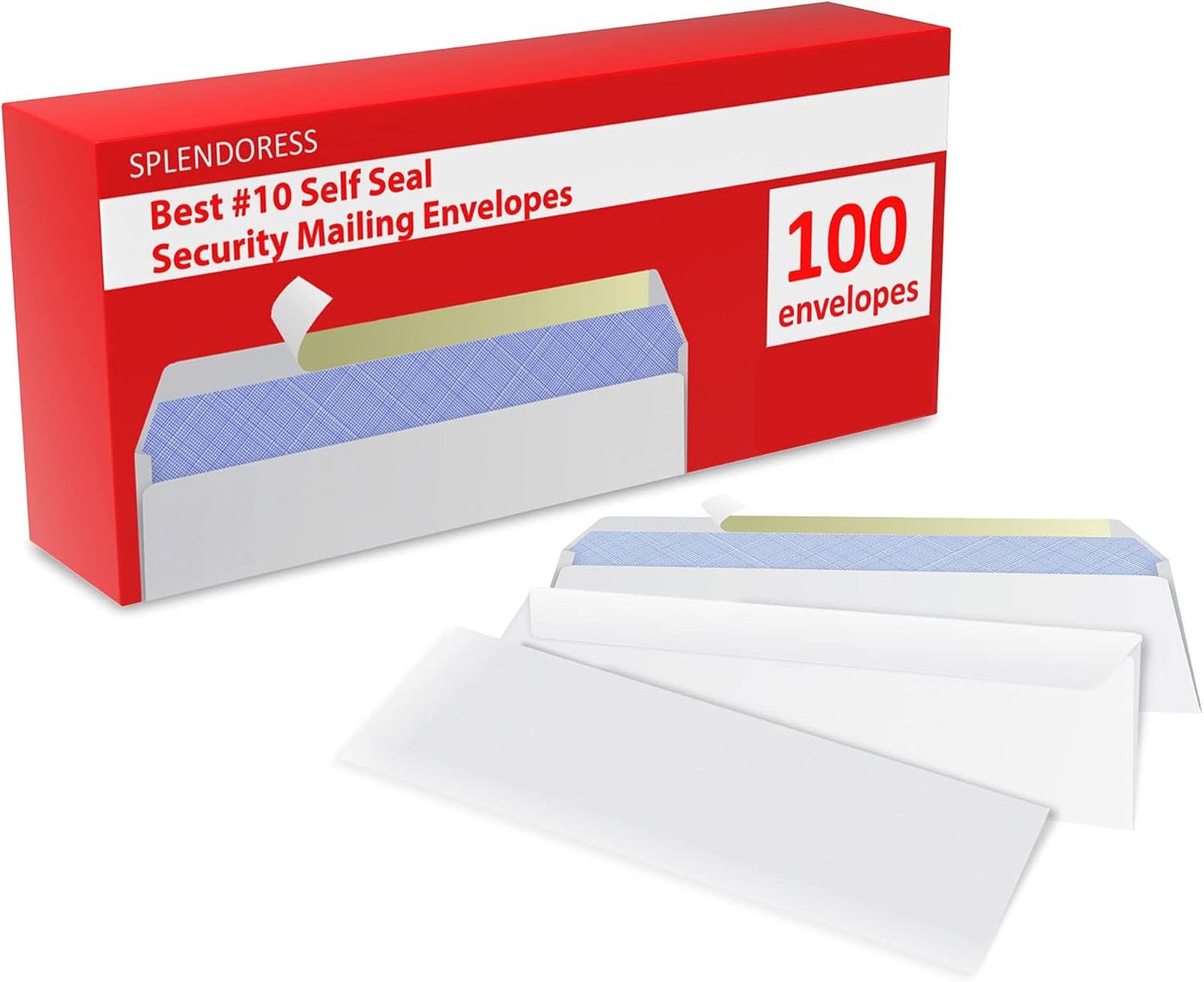 Number 10 Envelopes Self Seal Letter Size Security Pack 100 Tinted White