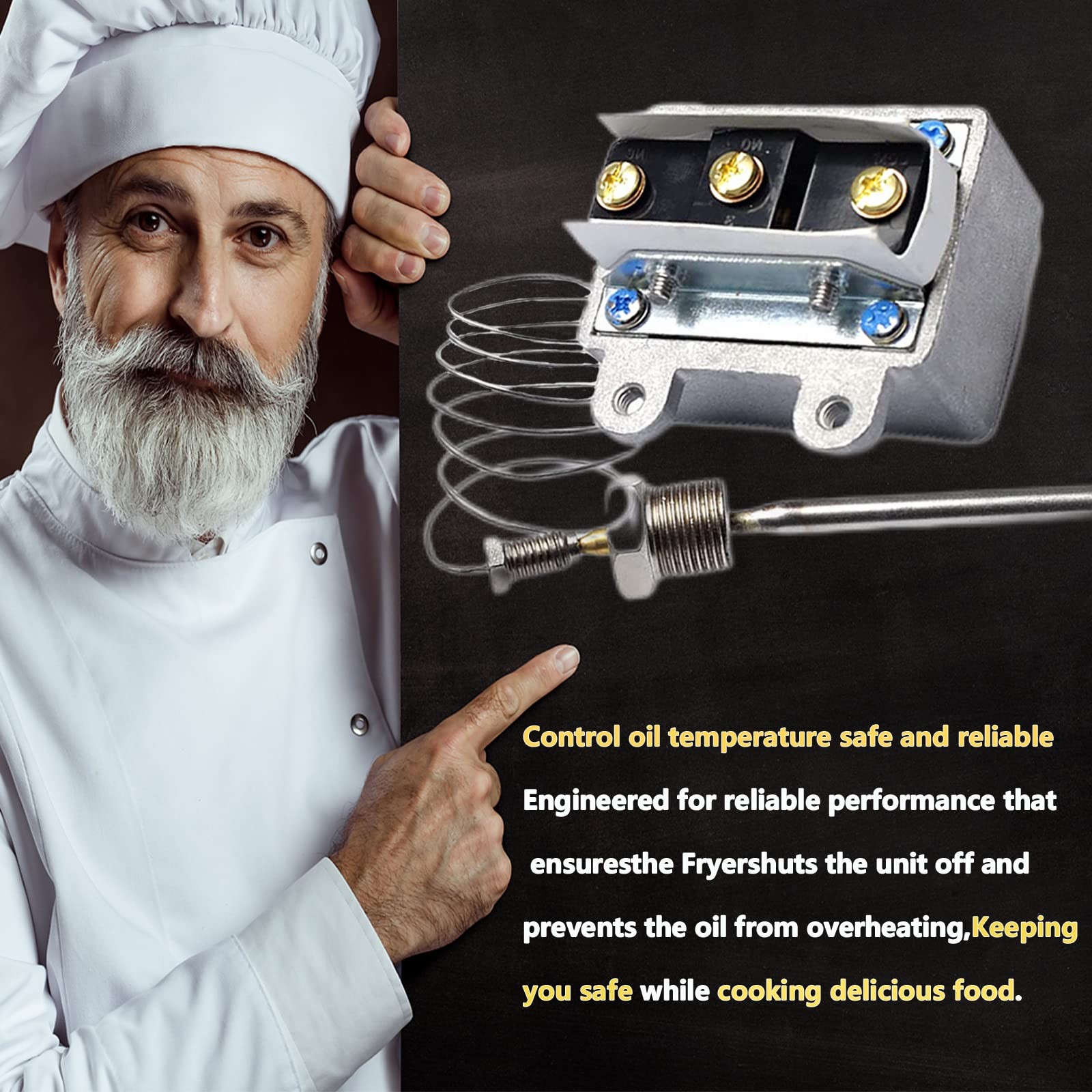 [Upgraded]1177 high limit thermostat fryer switch for Fryer 3/8″ Mpt Stuff Bo…