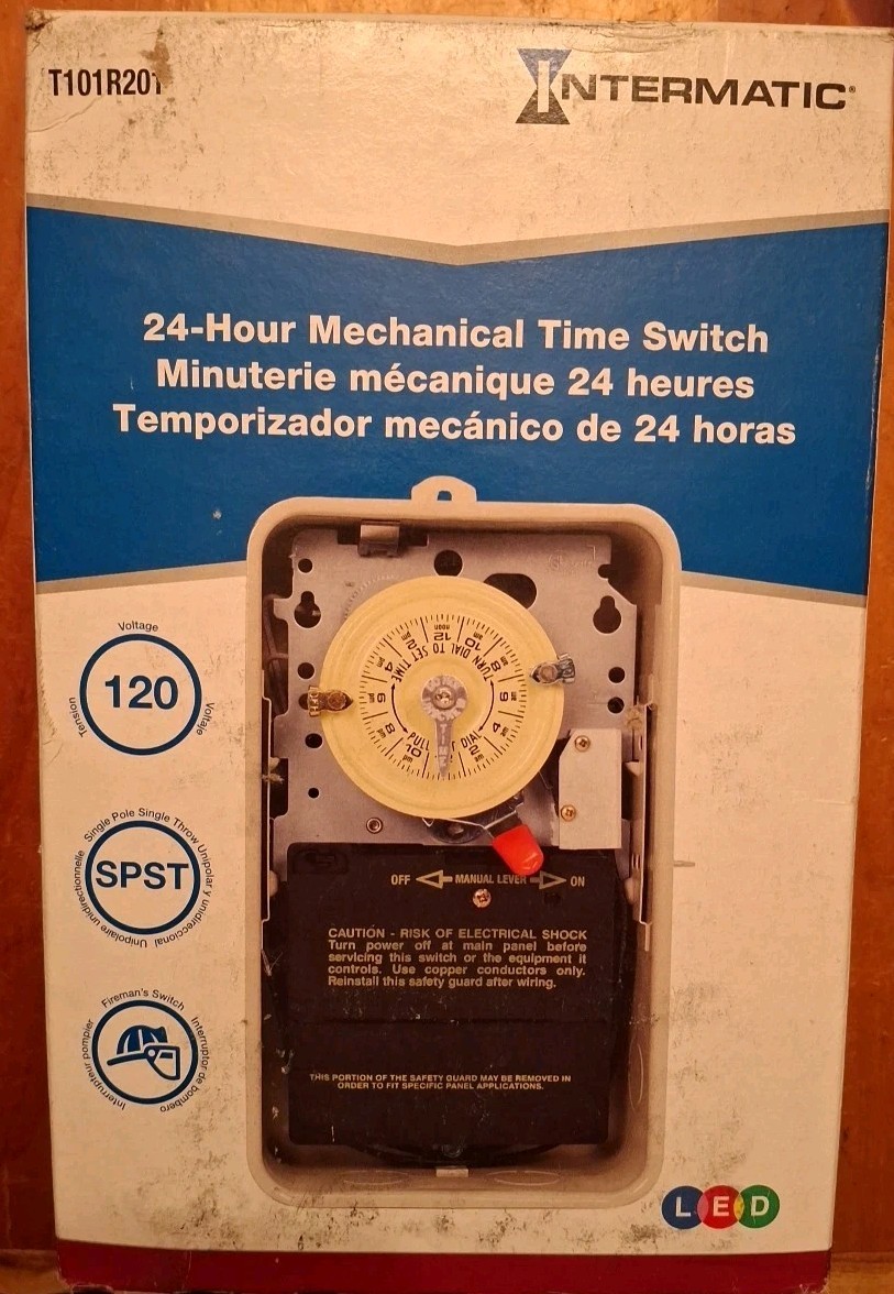 Intermatic T101R201 Time Switch 125 VAC 60 Hz 40 Amp SPST New