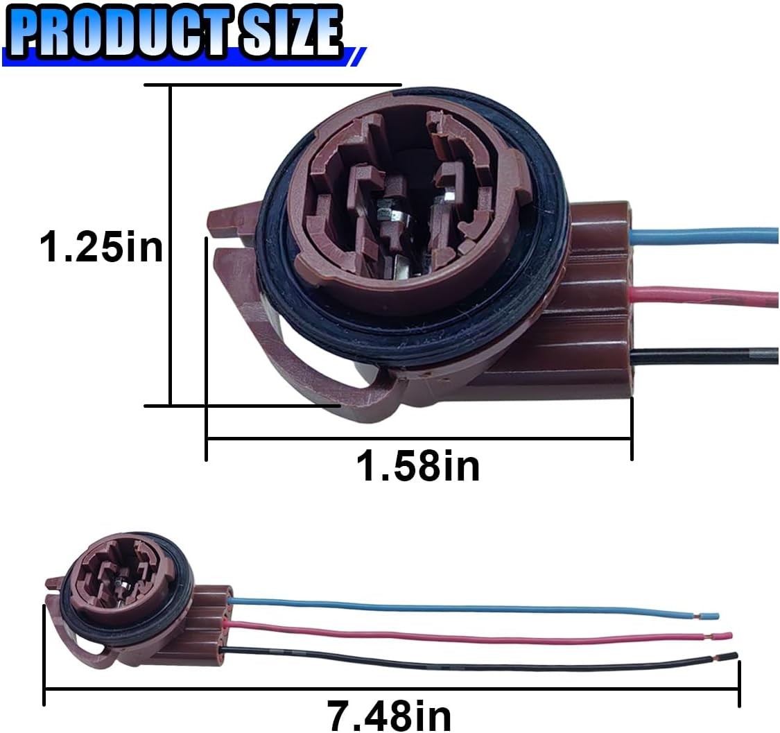 2PCS Pre-Wired Socket Harness Adapters with Pigtail Connectors, Co Size: 2Pack