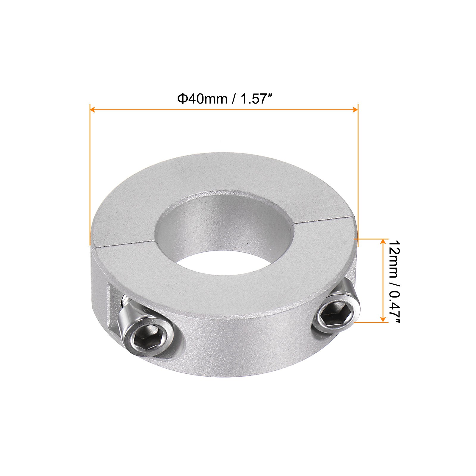 4pcs Double Split Shaft Collar 20mm Bore Clamp-On Collars 40mm OD 12mm Width