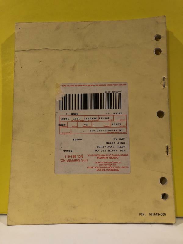 ELM 071649-000 Optical Fiber Test Set TS-4320(P)/G Operator Maintenance Manual