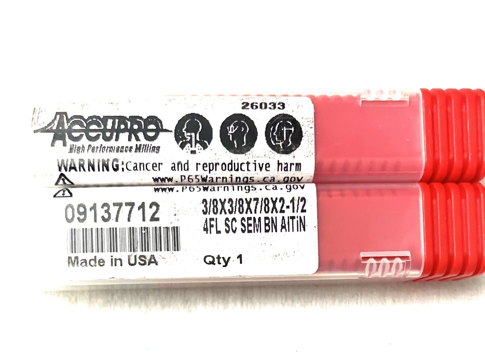 Accupro 3/8″ 4FL Ball Nose End Mill Solid Carbide AlTiN 09137712 NEW