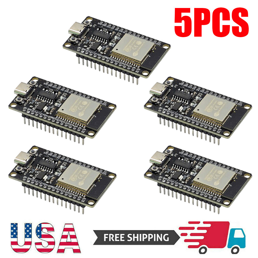 5 PCS ESP32 CH340C Development Board Wifi+Bluetooth Ultra Low power Core Type-C