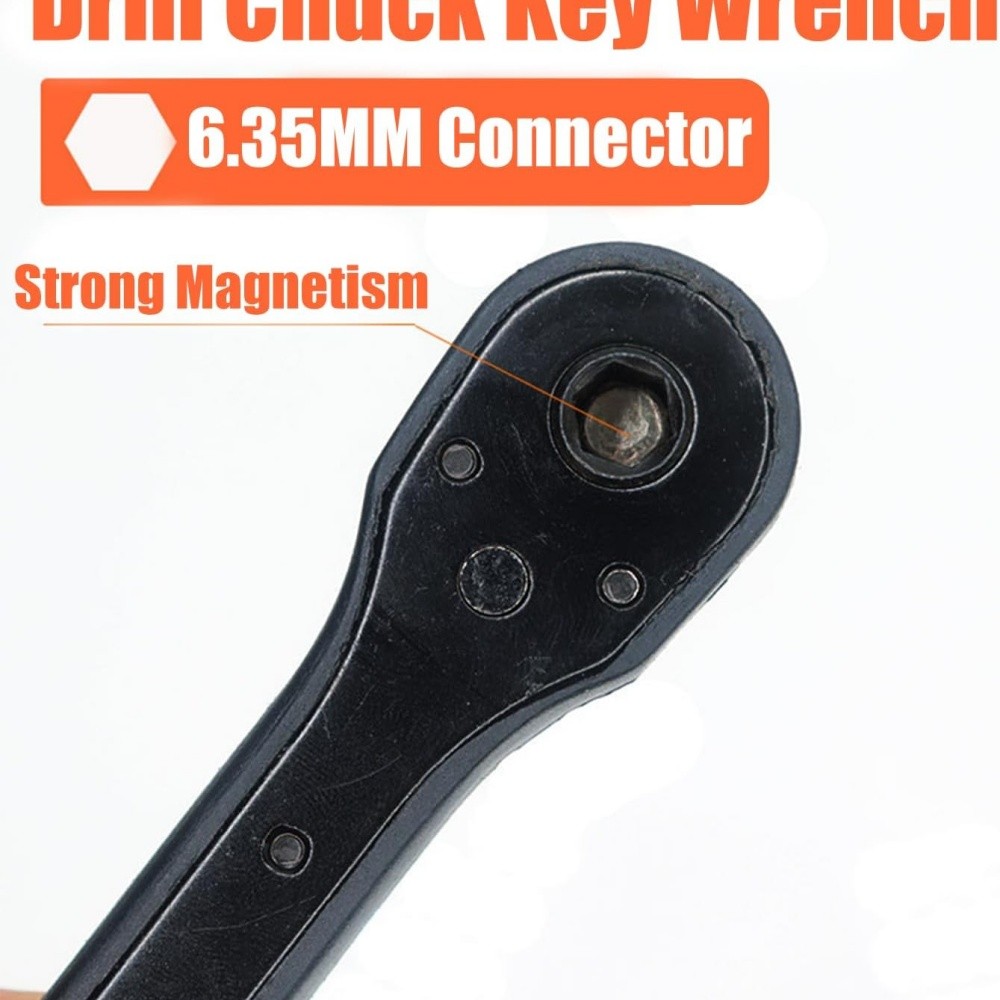2-in-1 Ratchet Drill Chuck Key Wrench Universal Chuck Key Replacement for Drill