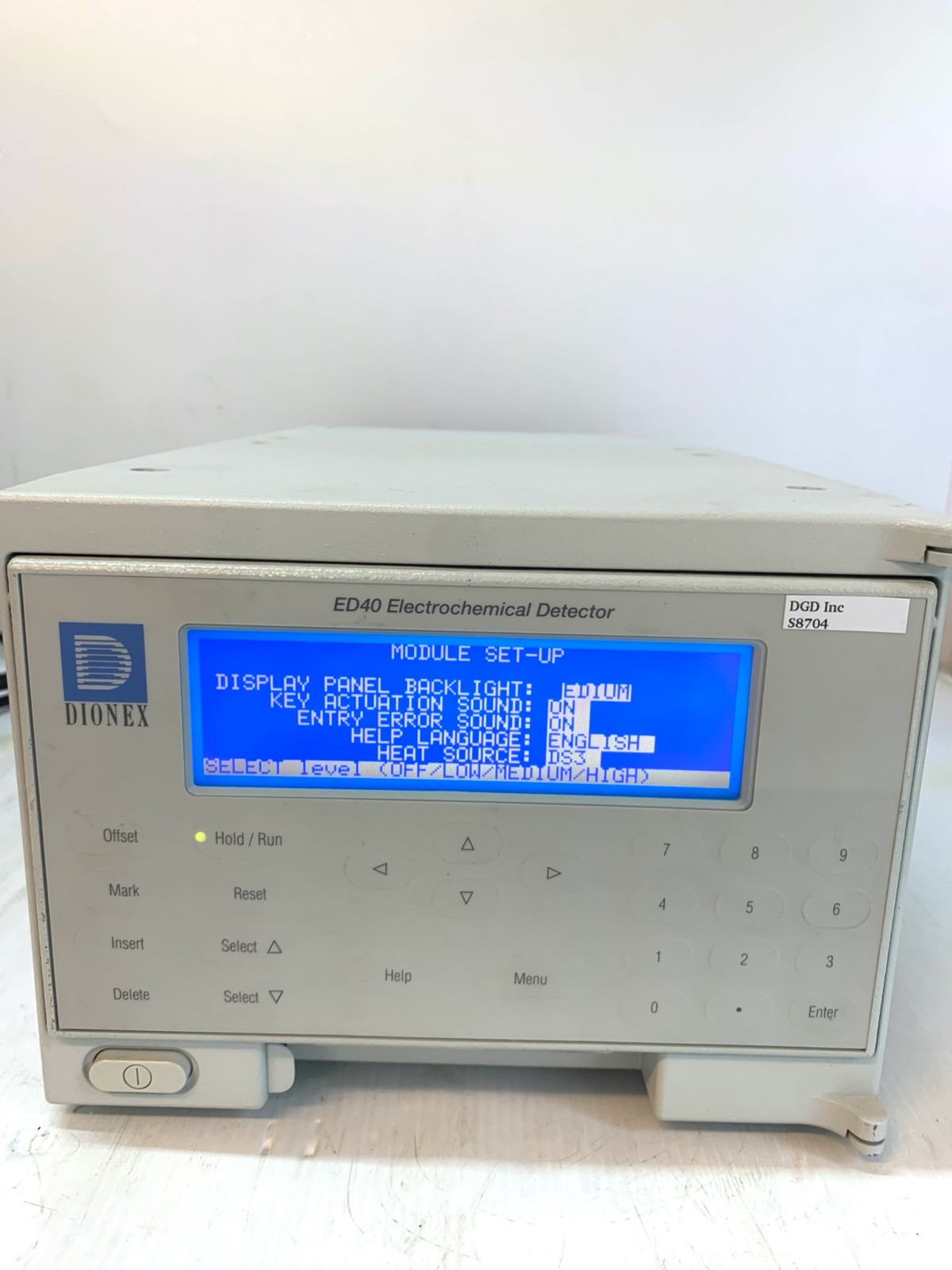 Dionex ED40-1 Electrochemical Detector Working Condition S8704 ARA
