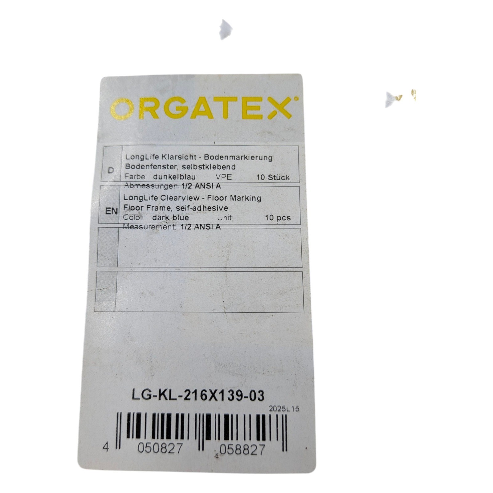 ORGATEX LongLife Clearview Floor Marking Self Adhesive Dark Blue 10 pcs