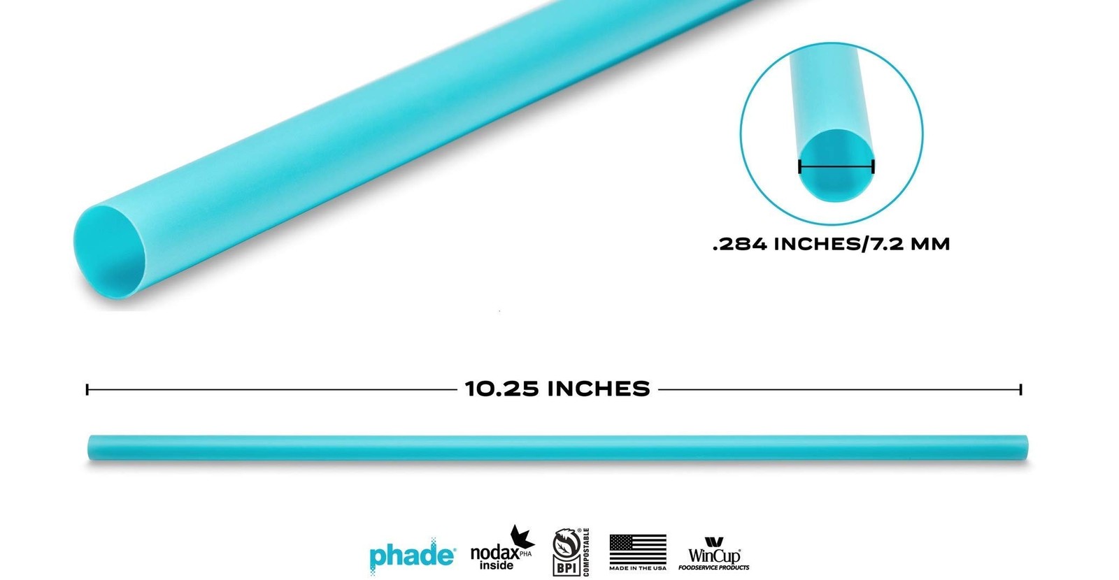 Phade Eco-Friendly 10.25 Giant Drinking Straws 250 Count – Sustainable Marine