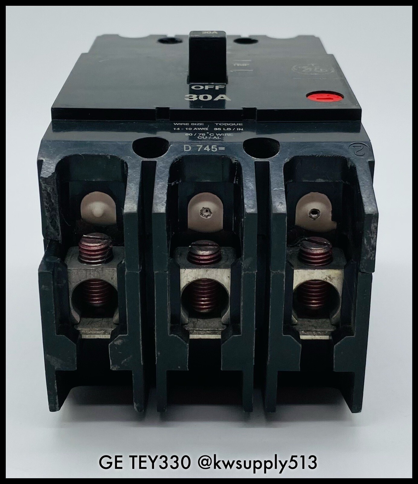 TEY330 ~ GE TEY330 30A 3P 480/277VAC 240VDC TEY MCCB ~ Inspected/90 Day Warranty