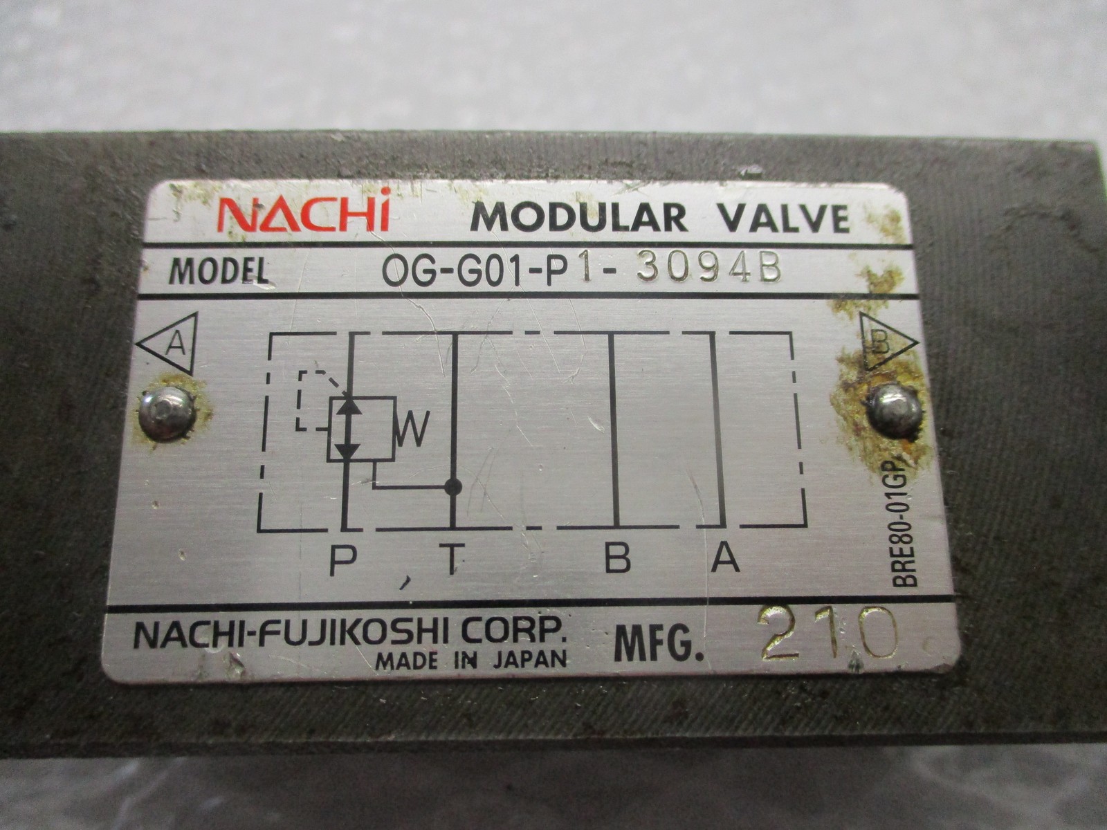 NACHI FUJIKOSHI OG-G01-P1-3094B VALVE NSNP