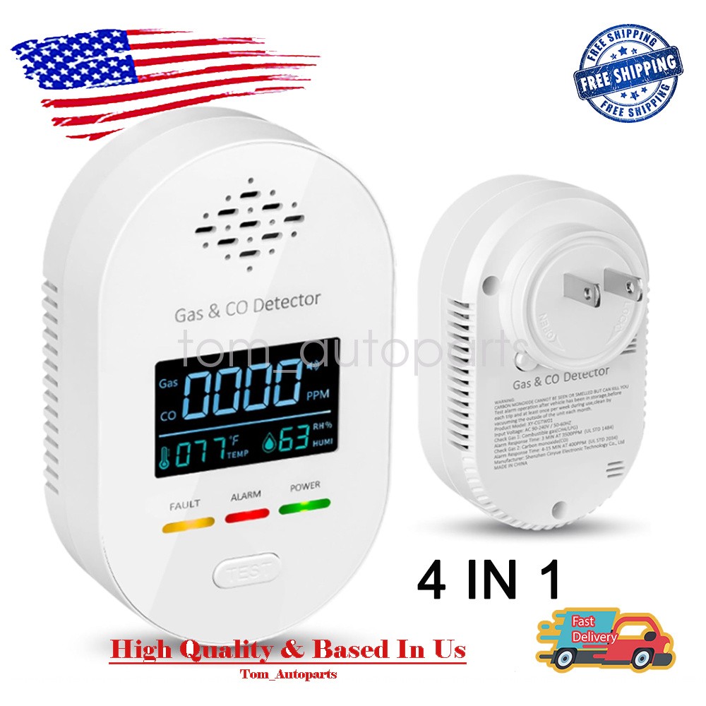 Digital Gas Leak Detector Alarm Sensor Propane Butane Methane Gas Catch 4-IN-1