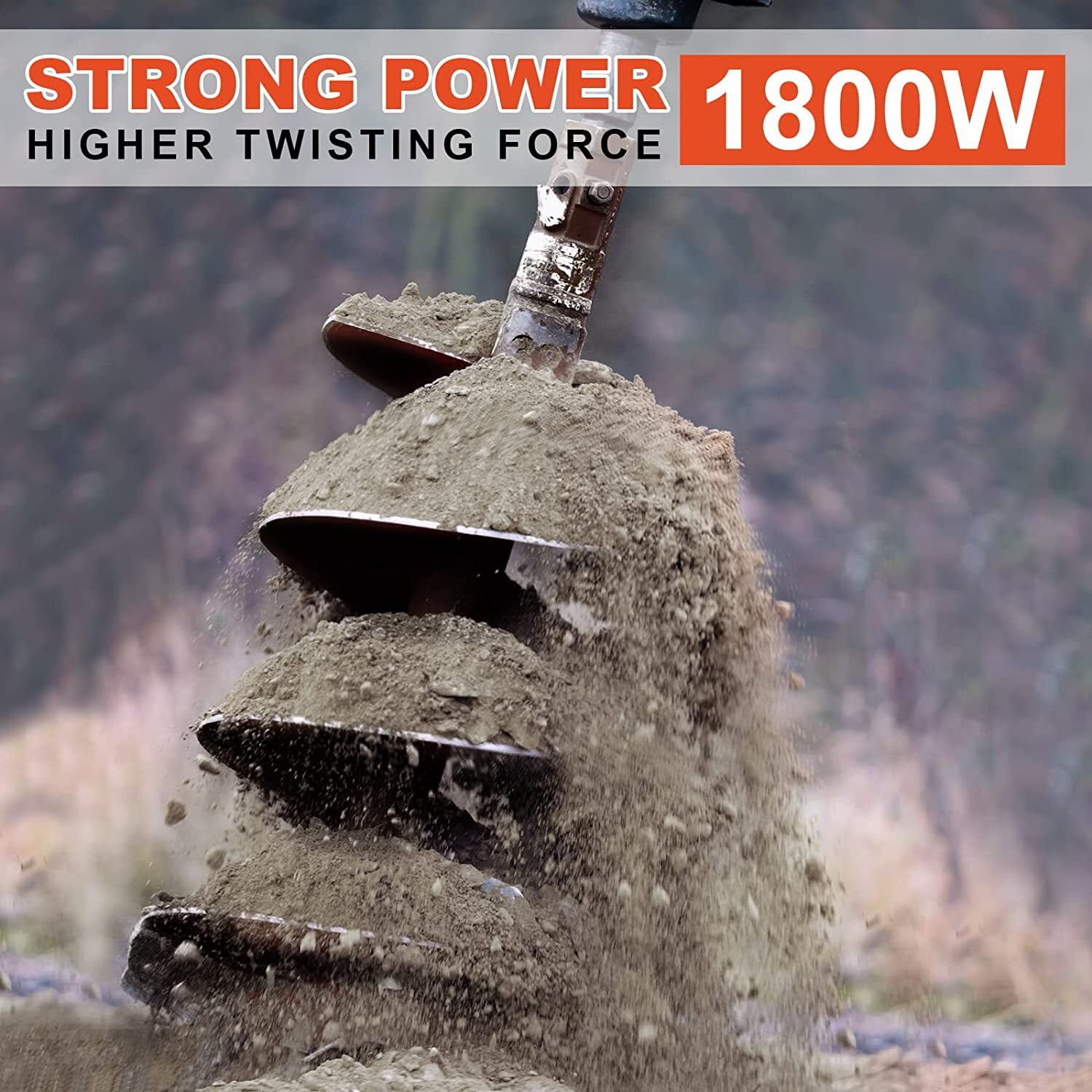 EPA Certified 52CC 2.4HP Auger Post Hole Digger 3/4» Shaft Drill Bits Optional