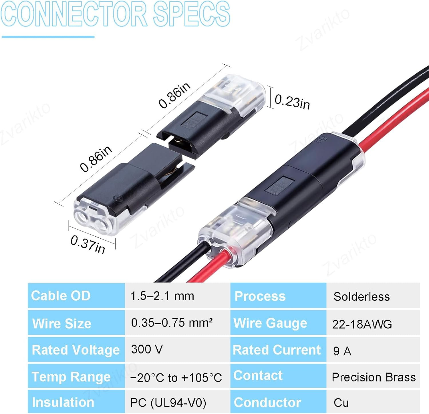 Wire Connectors, 50PCS Double Plug-In Connector with Locking Buckle, Low Voltage