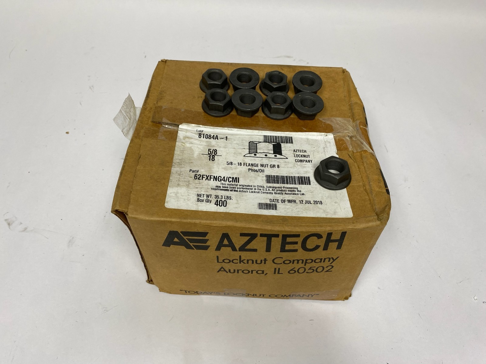 400 Count – 5/8-18 Hex Flange Nut Grade 8 Phos/Oil Finish Black 5/8×18 Nuts x400