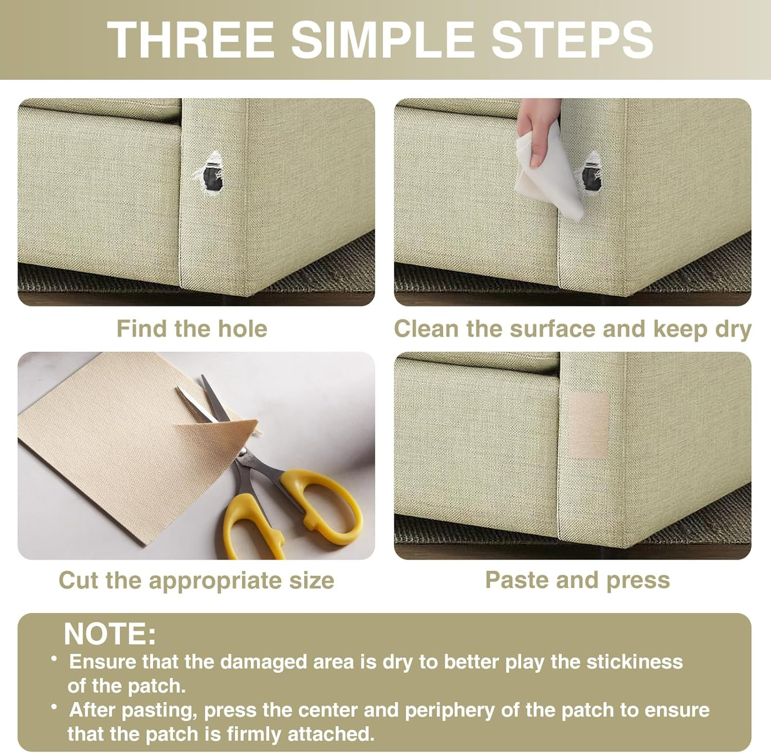 Canvas Repair Tape 4×70 Inch Waterproof Self-Adhesive Fabric Repair Patch for Re