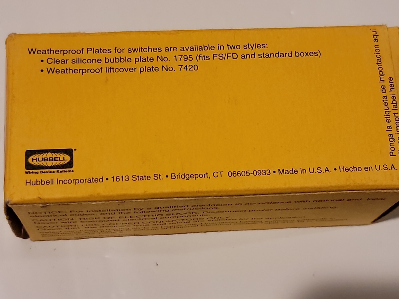 Hubbell CSB120I Ivory Back Wired Pole Commercial Switch 20 Amp 120/277v
