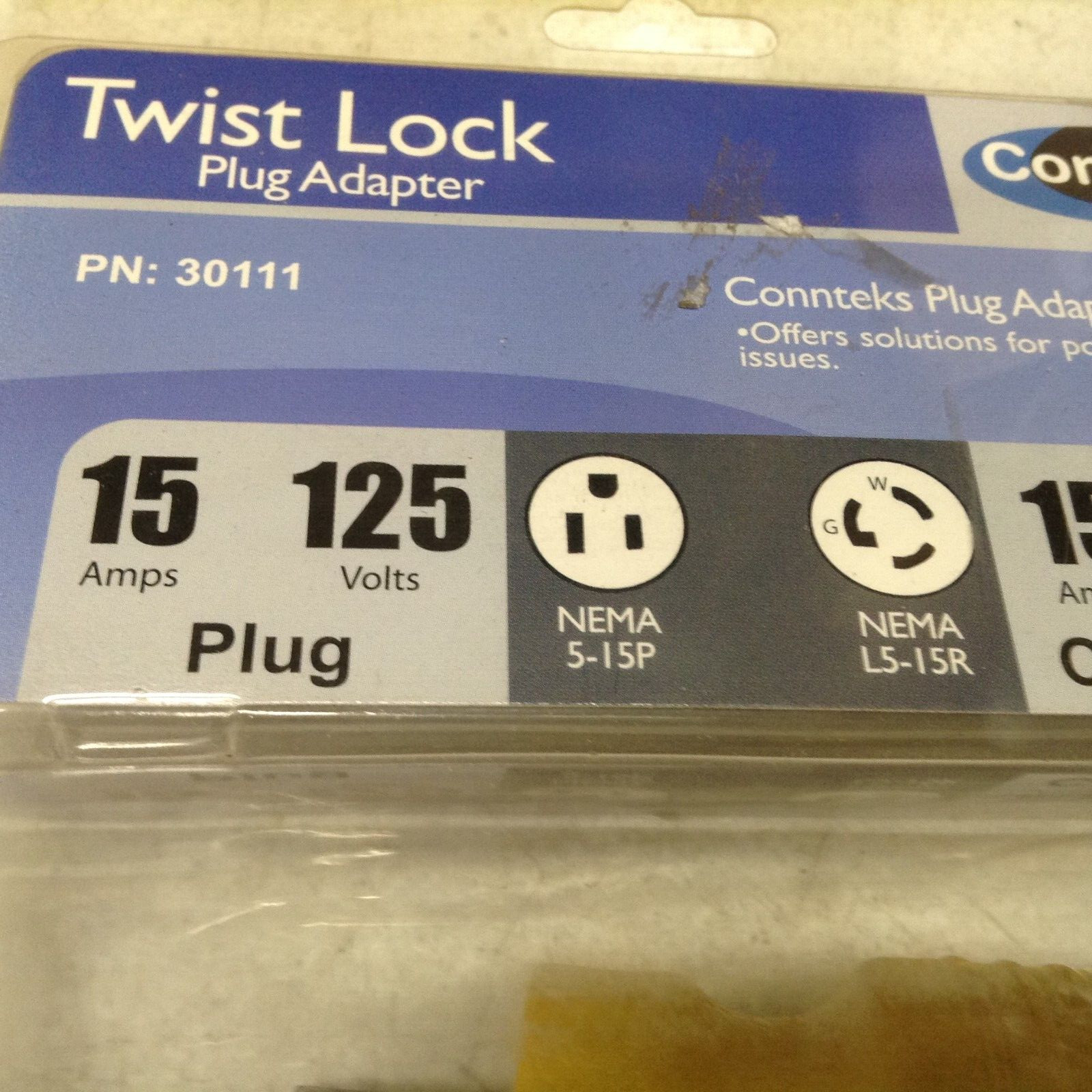 NEW Conntek Plug Adapter Twist Locking Adapter 15A 125V to 15A 125V 30111