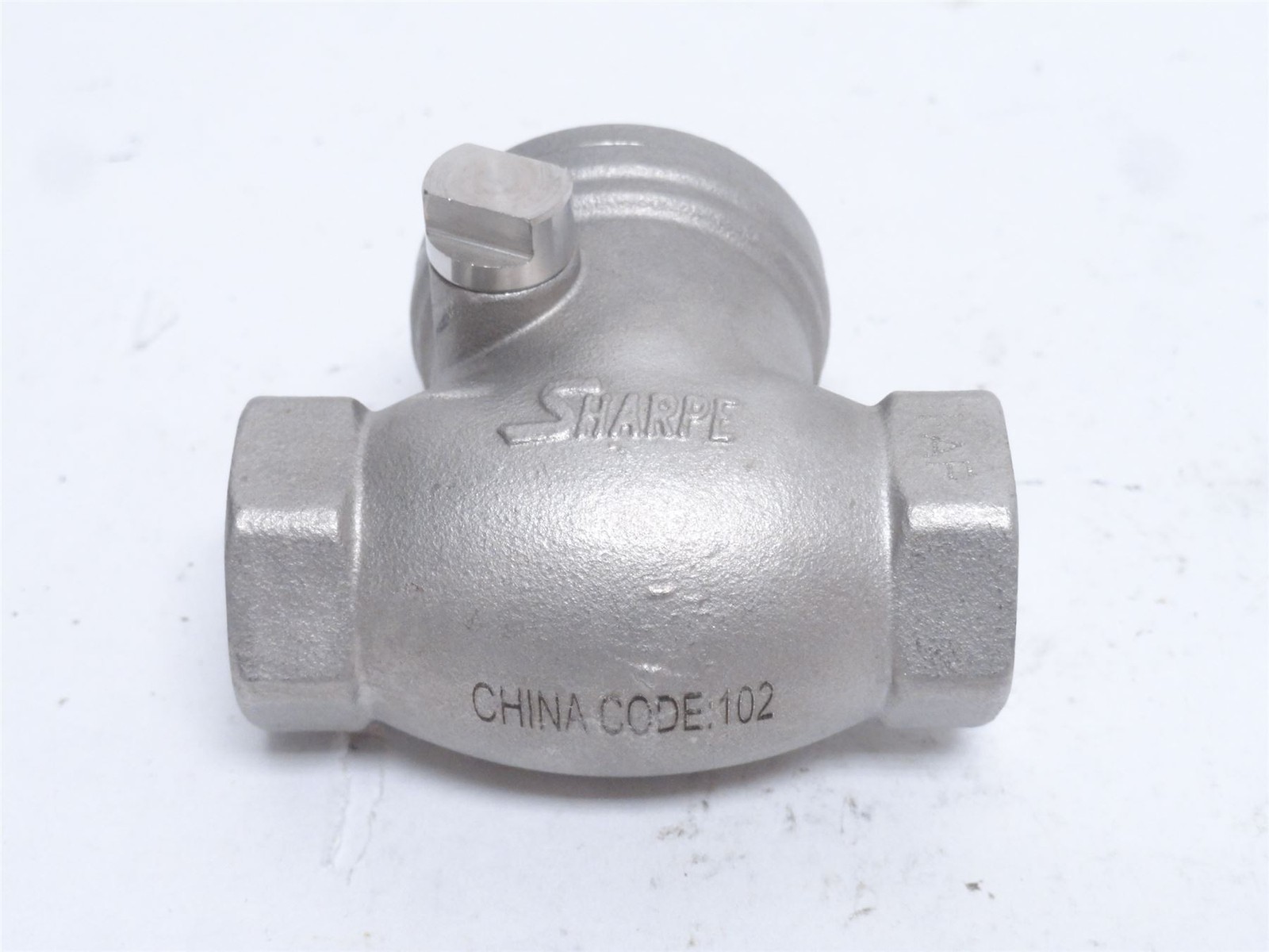250125 New-No Box; Sharpe 20276-1/4 Swing Check Valve SS-316; Y Pattern; 1/4NPT