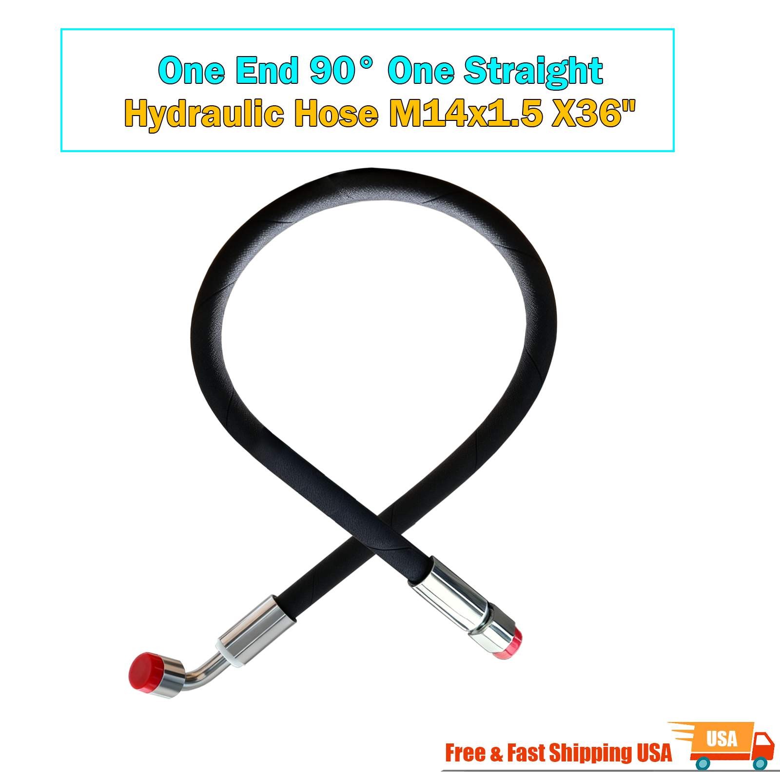 Agt Miva Chinese Mini Excavator Hydraulic Hose M14x1.5 X 36″ One End 90° One Str