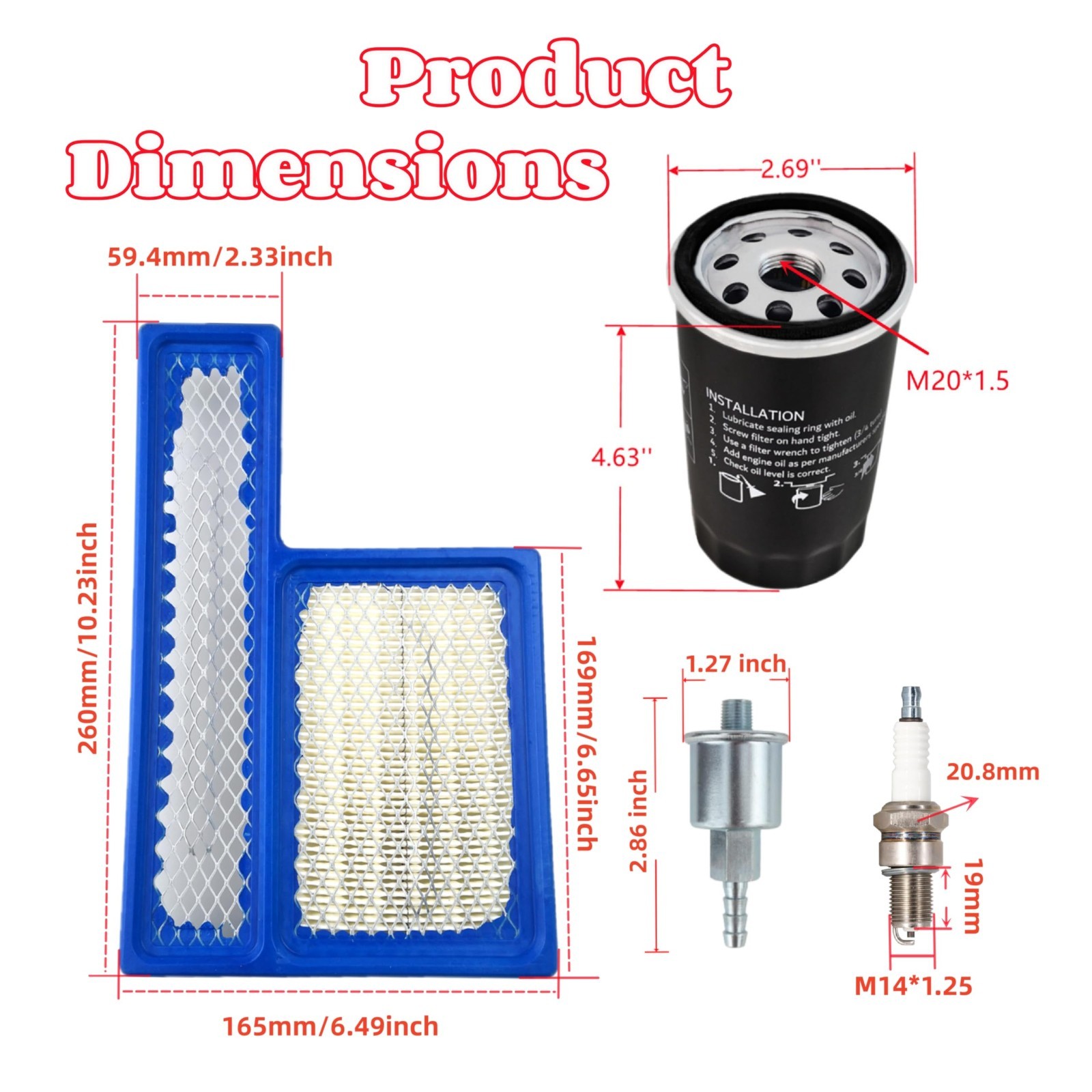 Tune-Up Kit for RV Generators – Air & Oil Filters for Onan 5500/7000 QG Engines