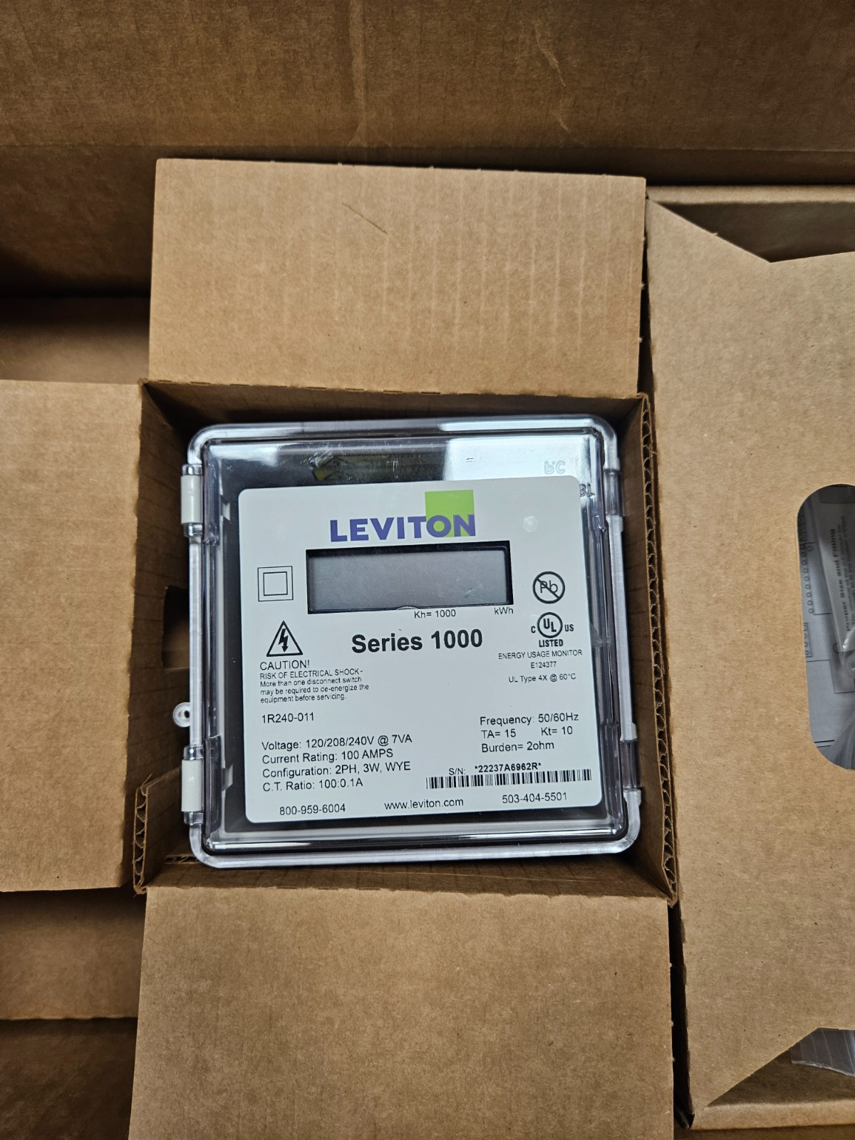 Leviton Series 1000 Single Phase Outdoor Meter Kit, 120/240-Volt 100 Amp