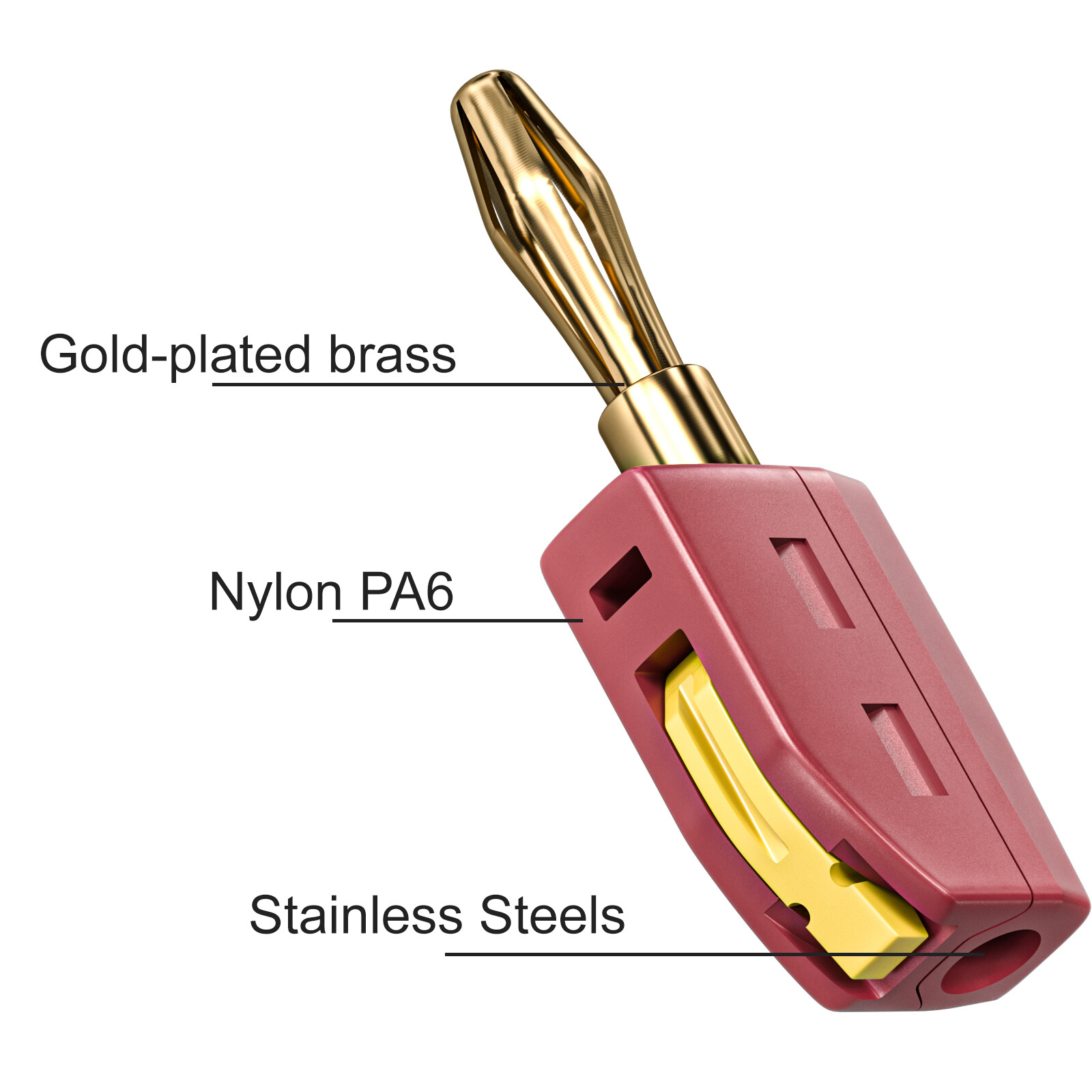 4mm Banana Plug High Current Quick Connect Gold-Plated 10PCS Banana Connector