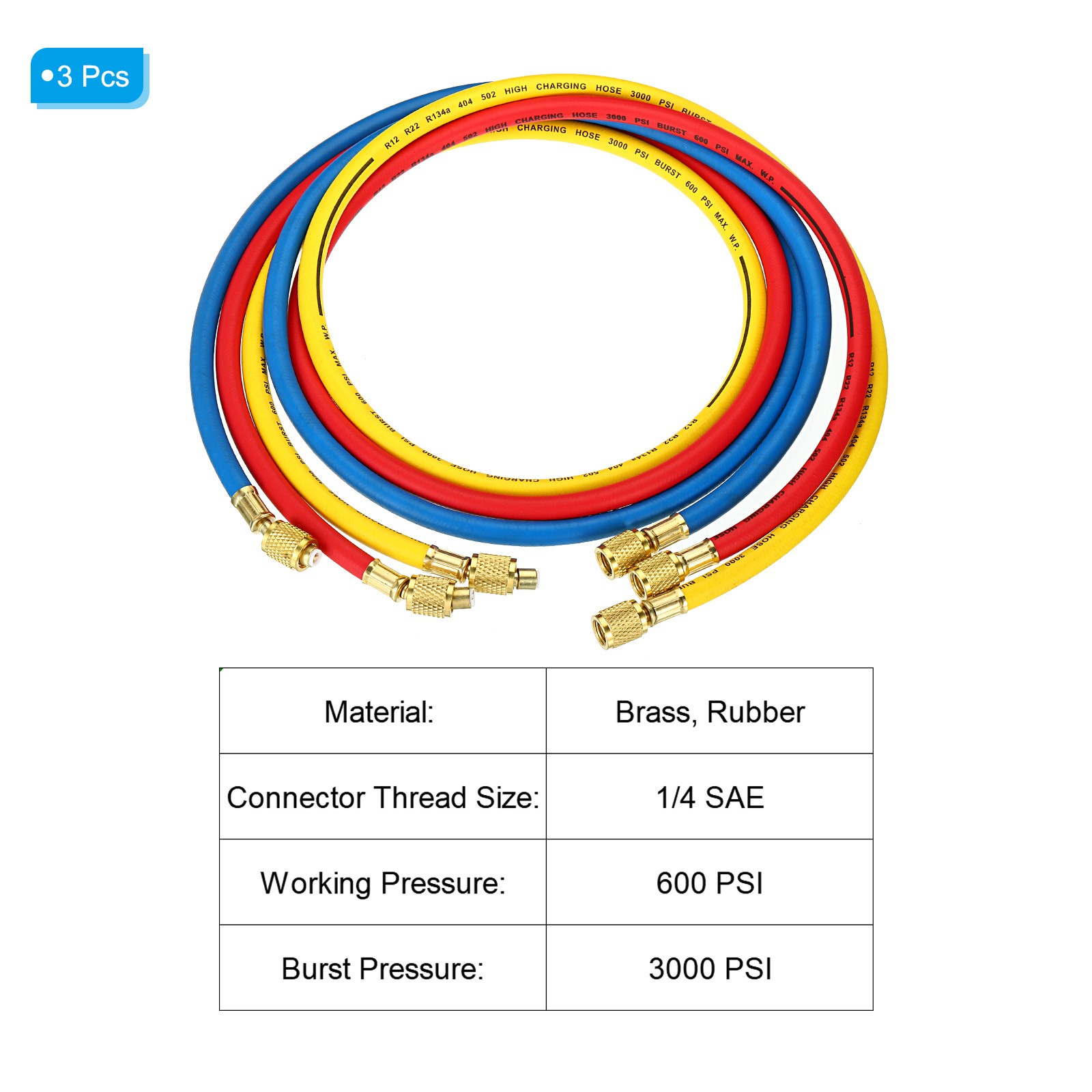 4.9ft 600 PSI 3000 PSI Refrigerant Charging Hose FOR AIR CONDITION Refrigeration