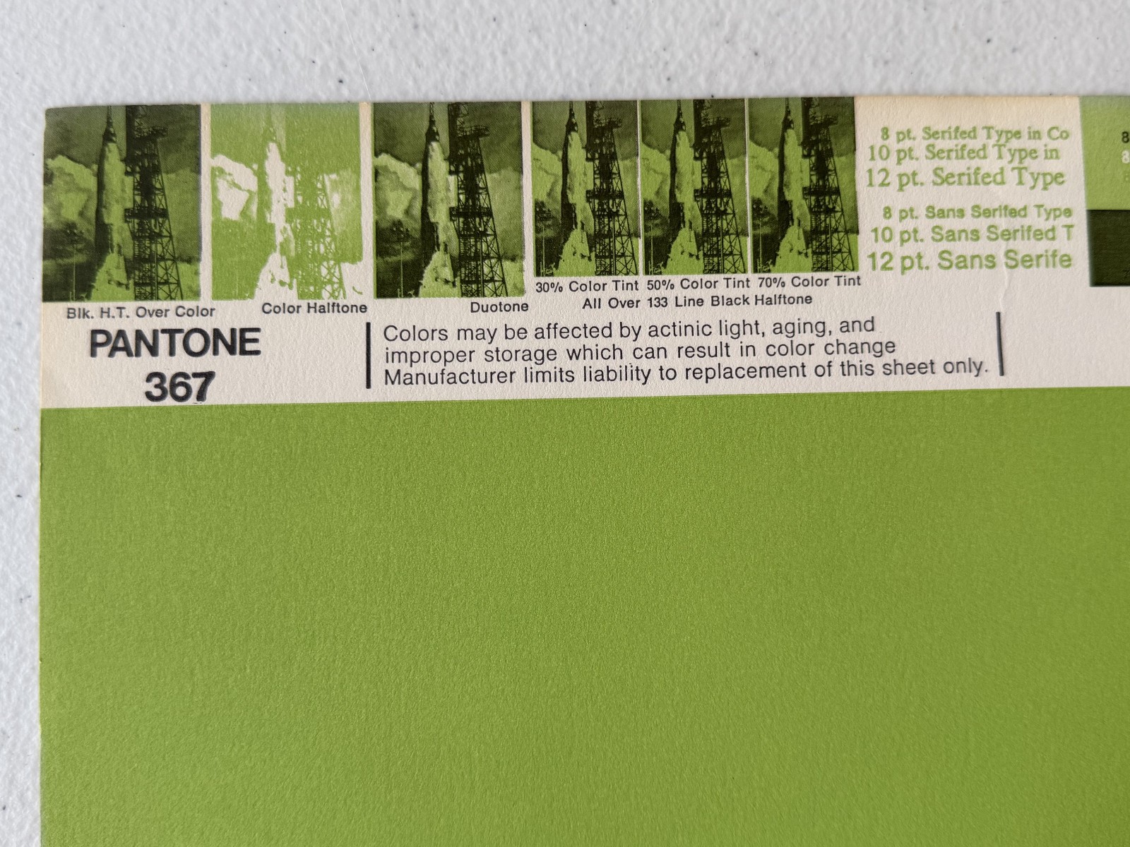 Pantone Vintage Poster [Green/Chartreuse/Olive] Uncoated Sheet by Leteraset