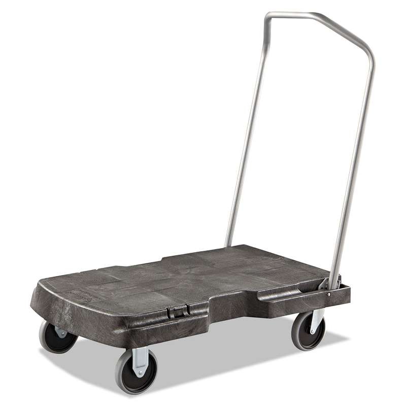 Rubbermaid® Commercial Triple Trolley, 500-lb Cap, 20-1/2w x 32-1/2d x 7h, Black