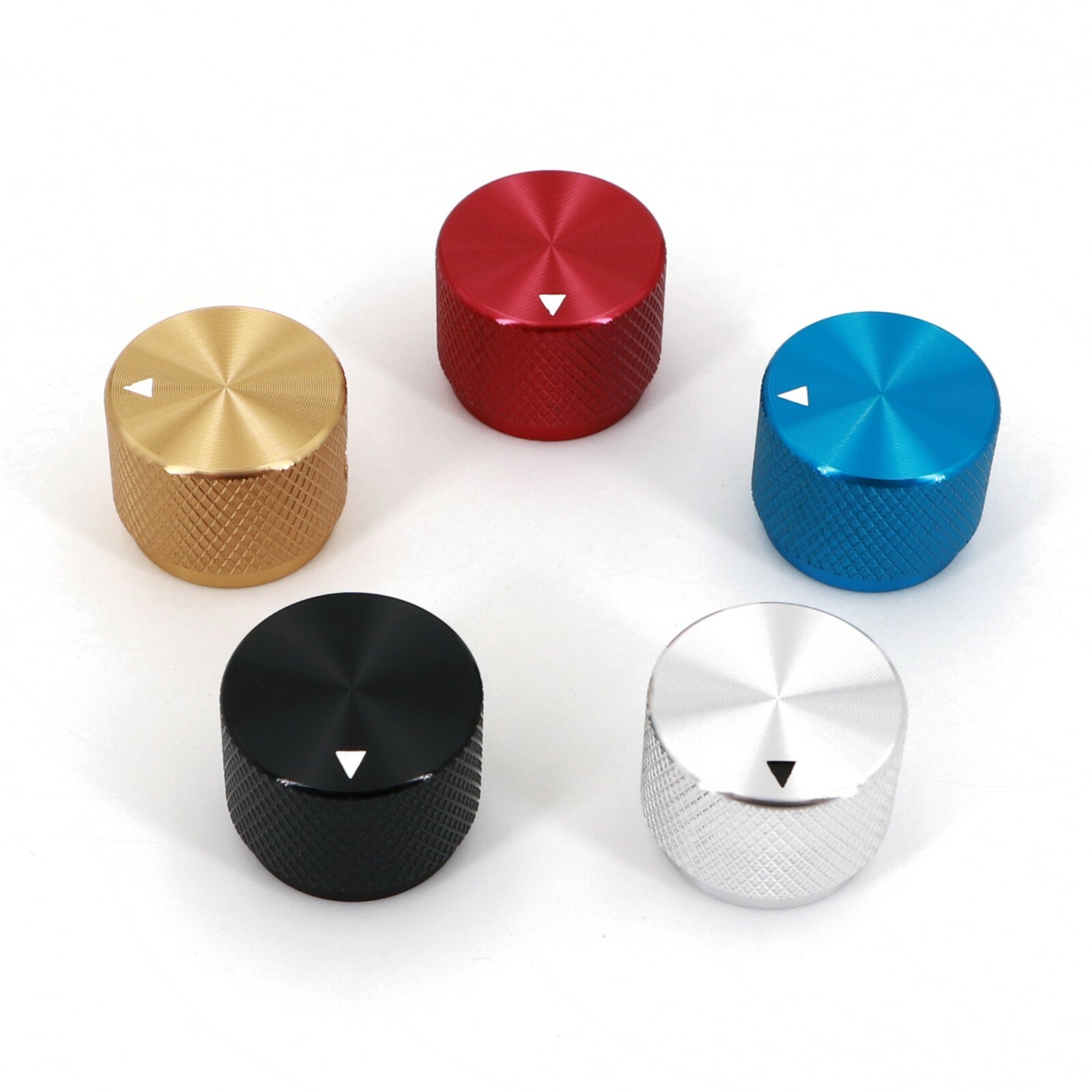 5x Solid Aluminum 20mm*15.5mm Audio Rotary Control 6mm Dia Potentiometer Knobs