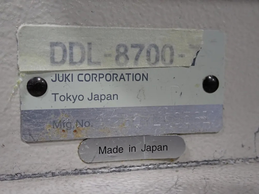 JUKI DDL-8700-7 SEWING MACHINE 10″ THROAT 06260050002