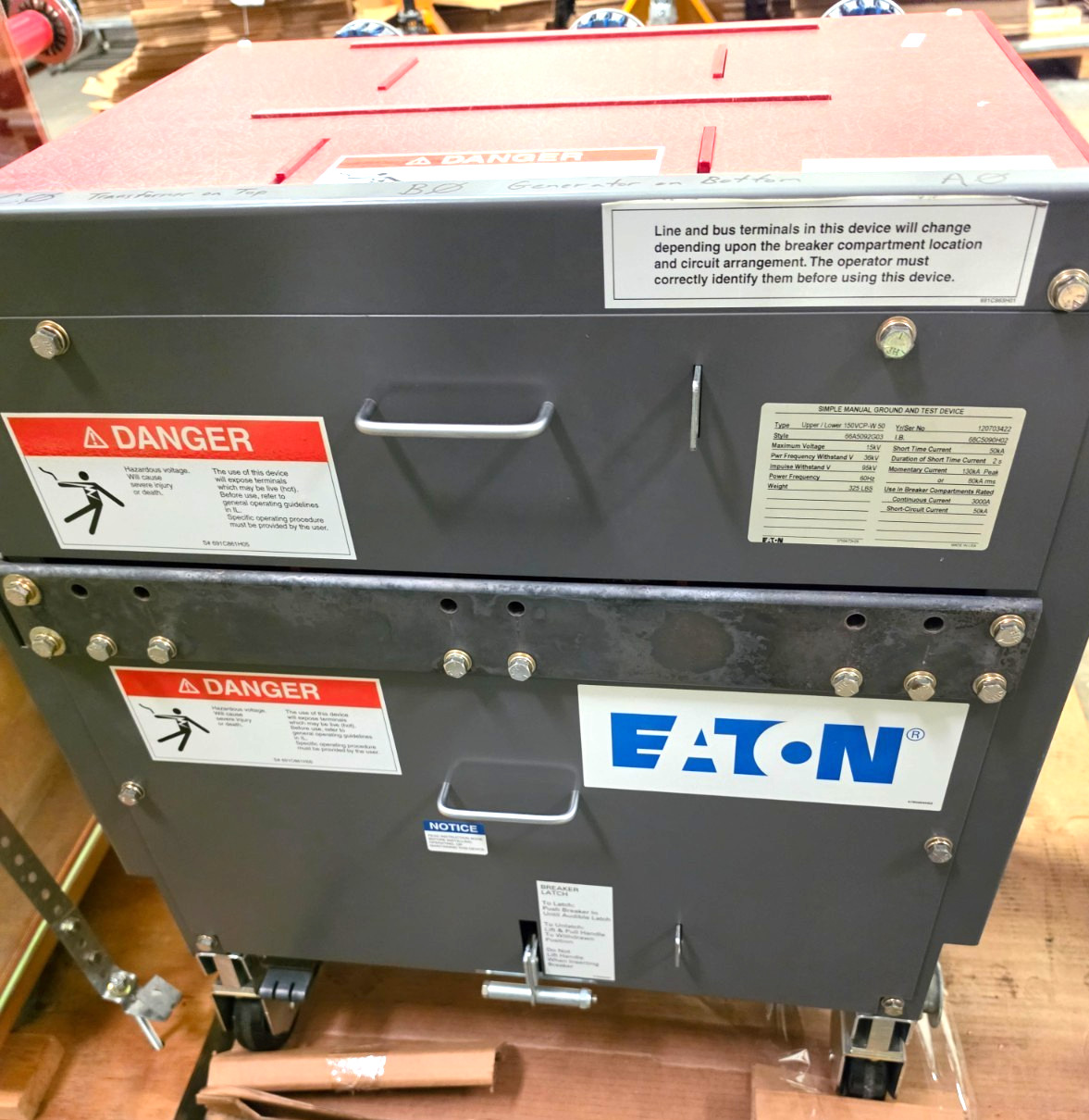 NEW EATON Upper / Lower 150VCP-W50 Simple Manual Ground & Test Device 66A5092G03