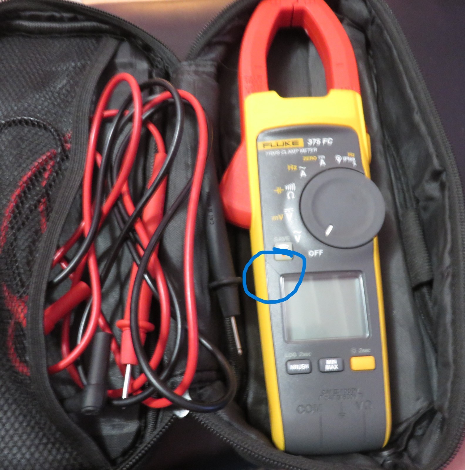 Fluke 375 FC True RMS Clamp Meter CAT IV Inrush Data Hold w/ Case & Leads