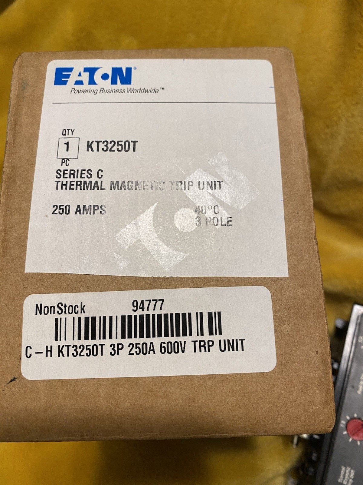 EATON KT3250T 3POLE 250A THERMAL MAGNETIC TRIP UNIT