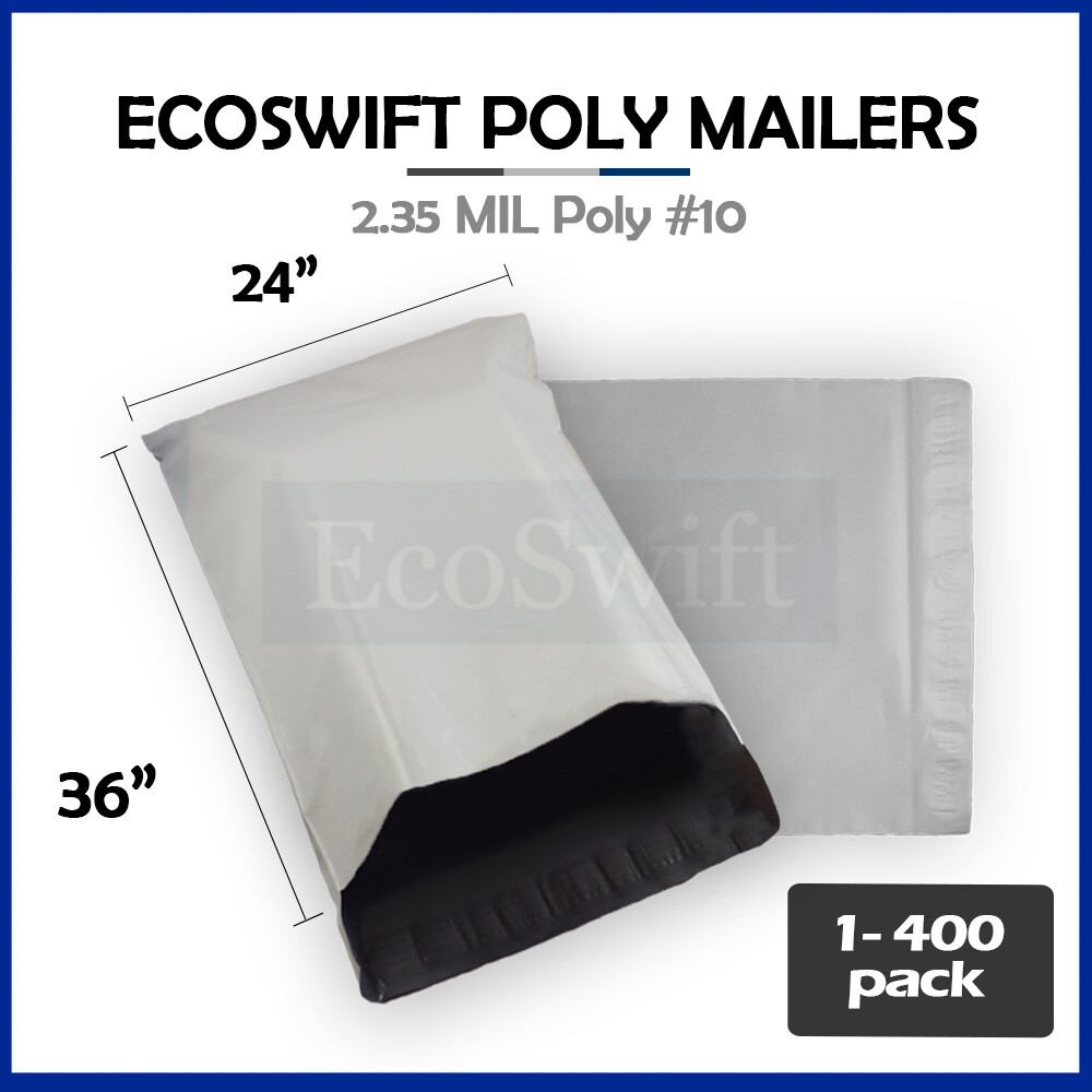 1-400 24 x 36 “EcoSwift” Poly Mailers Envelopes Plastic Shipping Bags 2.35 MIL