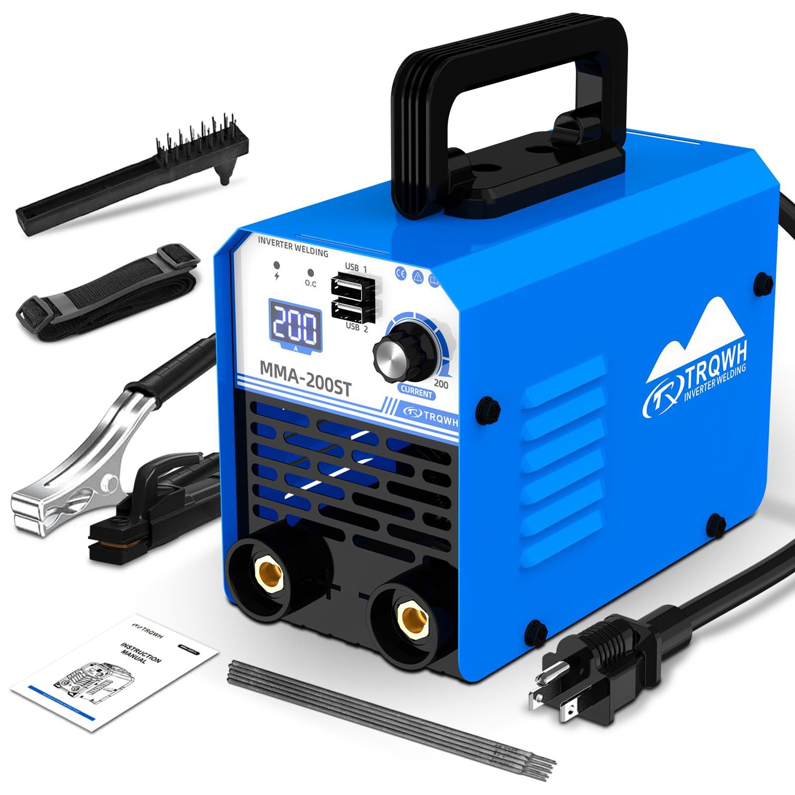 TRQWH 200A ARC Welder, 110V Portable Stick Welder with IGBT and Digital Display