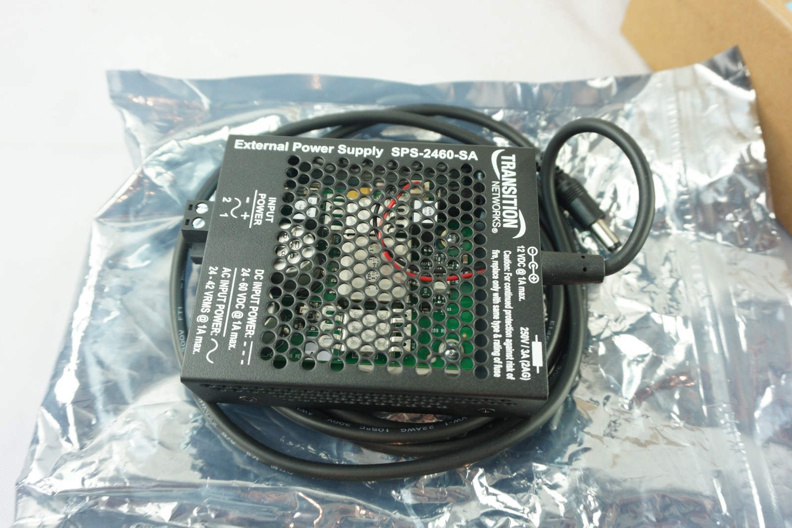 NEW Transition Networks SPS-2460-SA Stand Alone External Power Supply 12.25 VDC