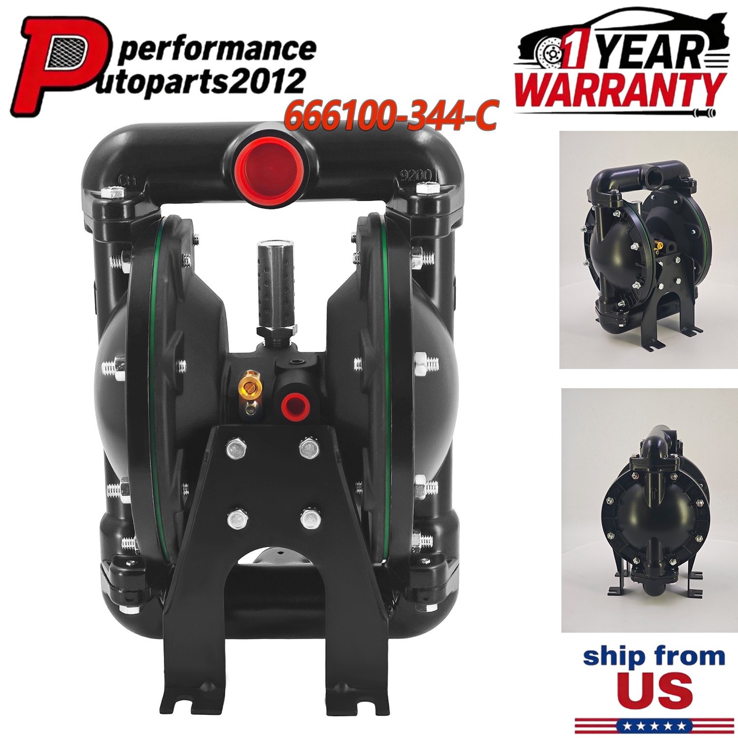 1″ Air Operated Double Diaphragm Pump 666100-344-C For Ingersoll Rand ARO NEW