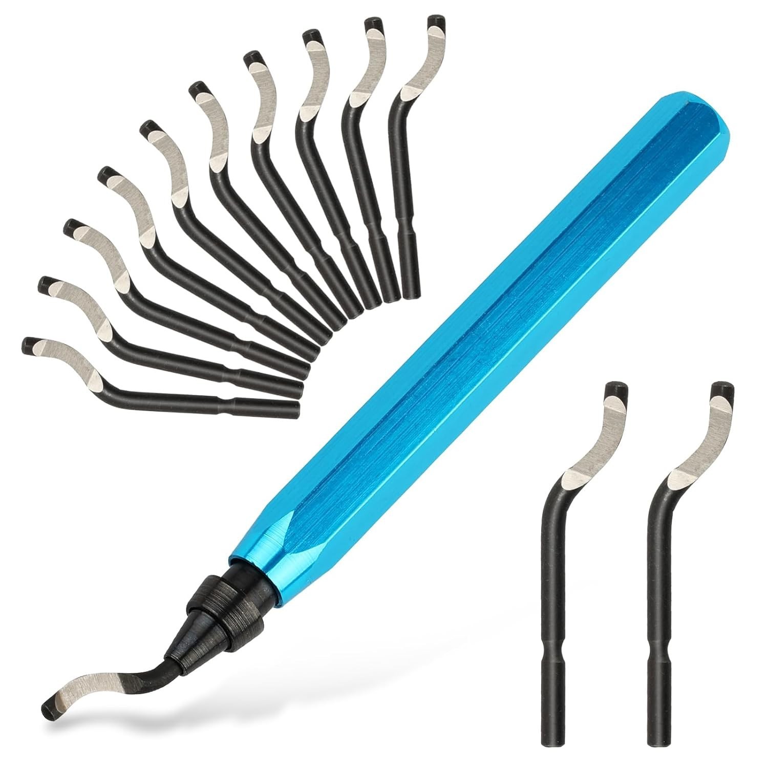 Deburring Tool with 12 HSS Blades for Metal Plastic PVC Pipe 3D Printing Blue