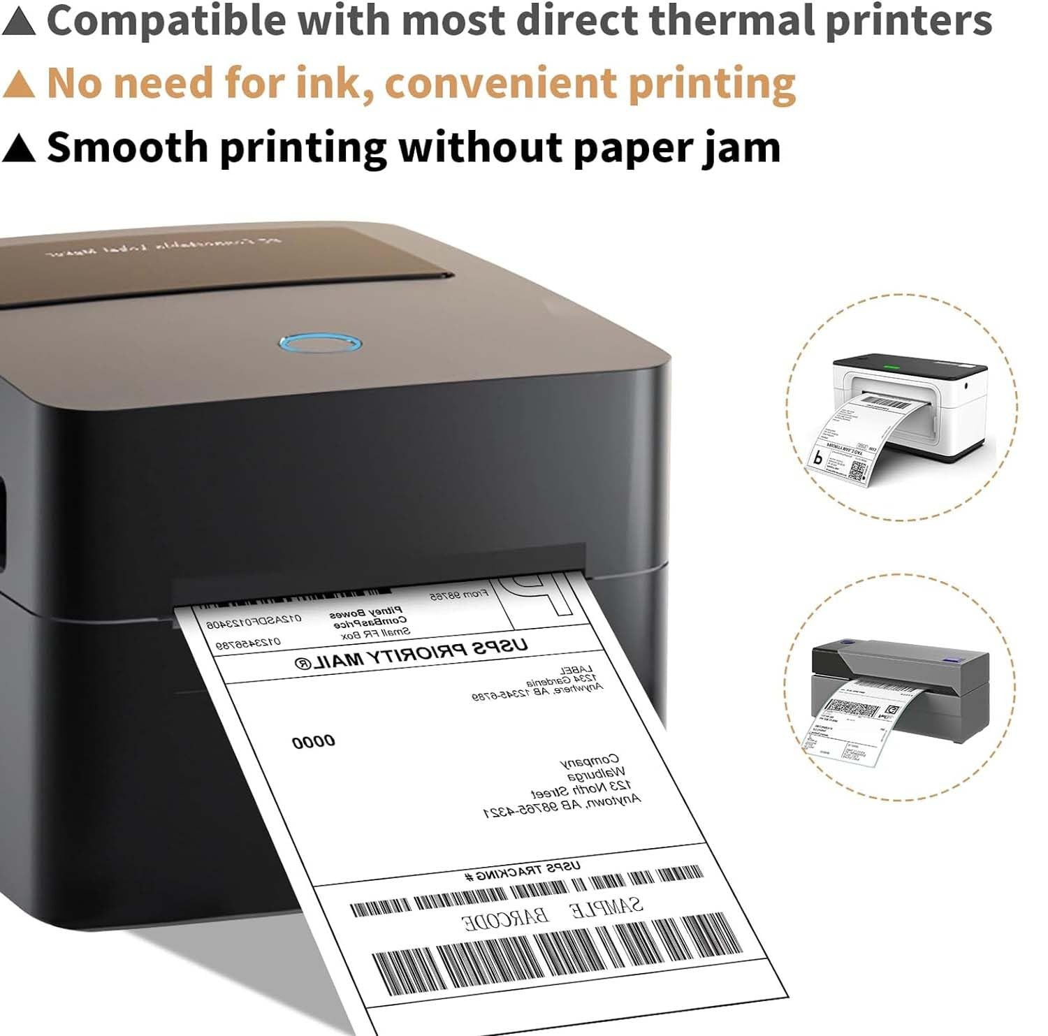 4x 6 Direct Thermal Shipping Labels, 1 Core, Perforated, 250 Labels per Roll,The