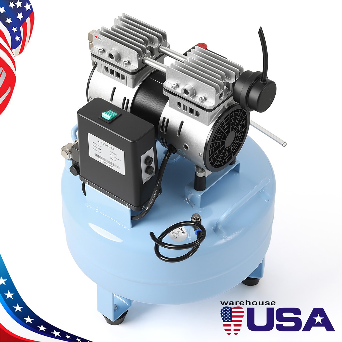 24L Dental Oil-Free Air Compressor Silent Medical Pump Low Noise for Chairs