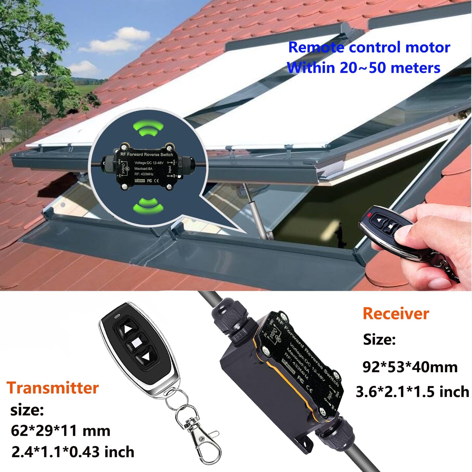 Forward and Reverse Remote Switch,DC 12V to 48V 8A Waterproof Remote Control …
