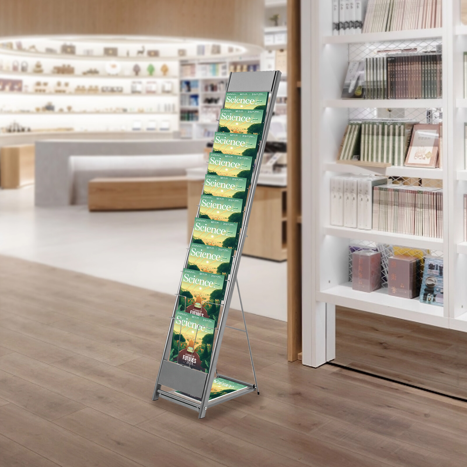 10Tier Floor Standing Literature Rack Brochure Magazine Display Holder Stand