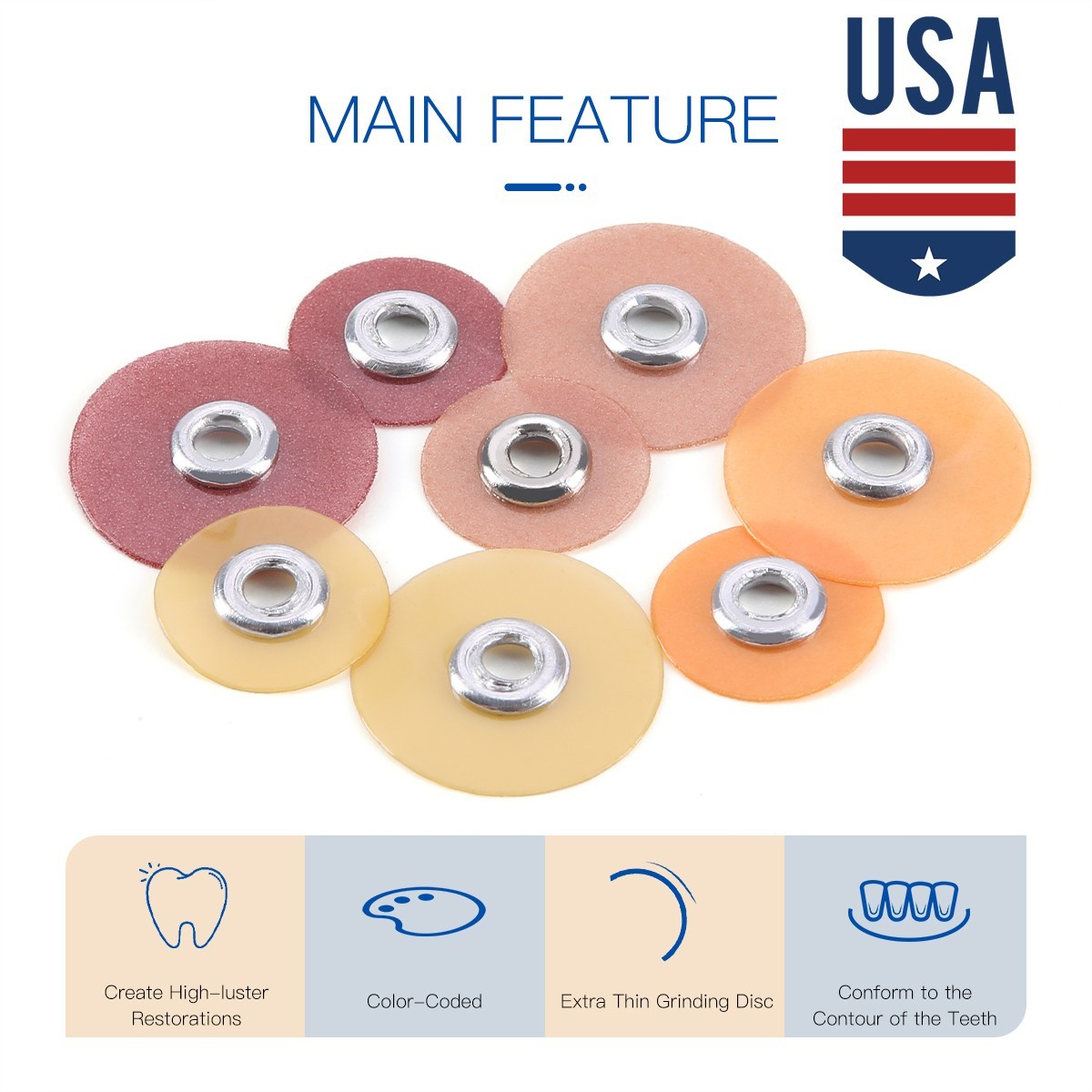 40pcs Dental Composite acabado de pulido discos gruarse + mandril 1/2″ or 3/8″